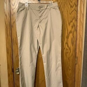 Lee Relaxed Fit Straight Leg Mid Rise Tan Dress Pants 12 Medium